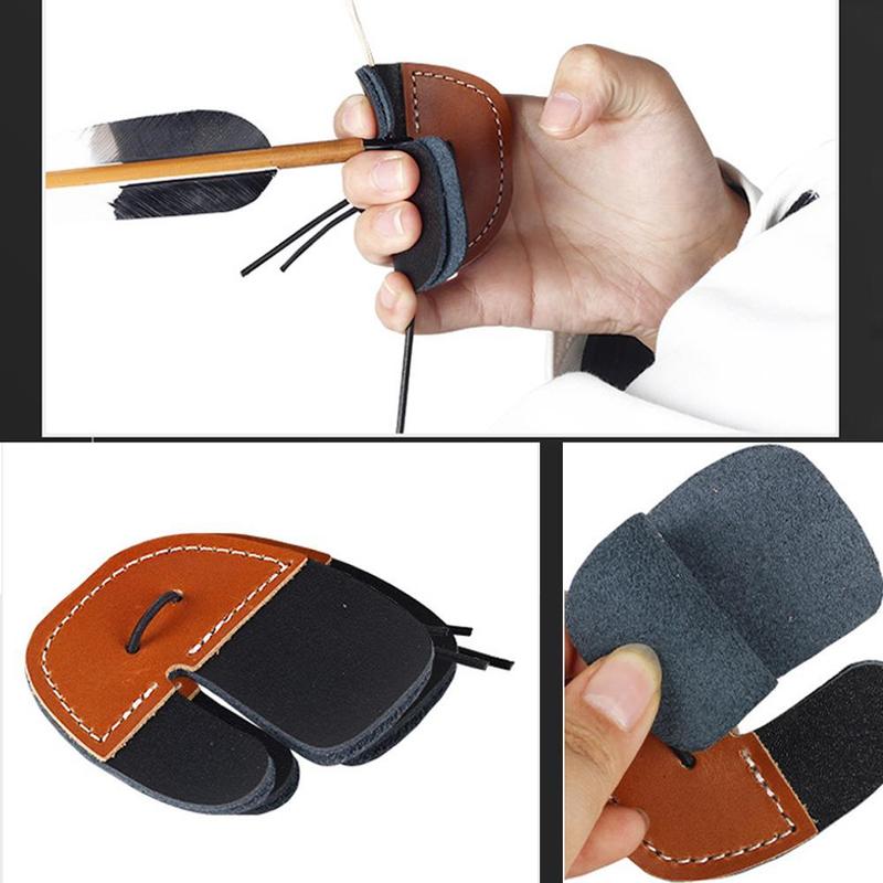 Product Introduction of Bow And Arrow Sports Cowhide Finger Protector Double Protector Accessories Sports Layer Finger 23