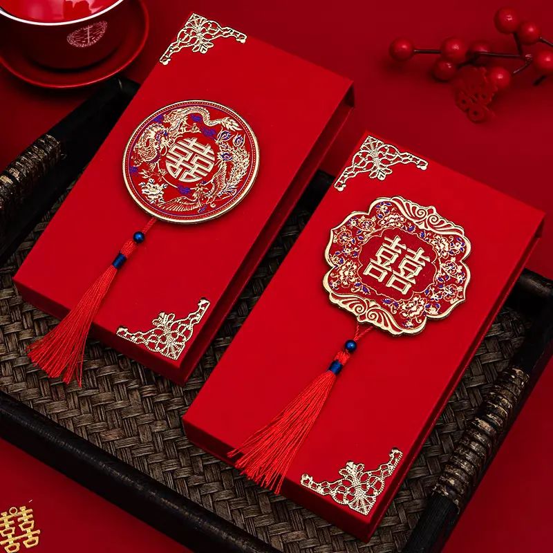 Hộp nạp tài Sính Lễ cưới Hoạ Tiết In 3D Cao Cấp tặng kèm giấy niêm phong 0