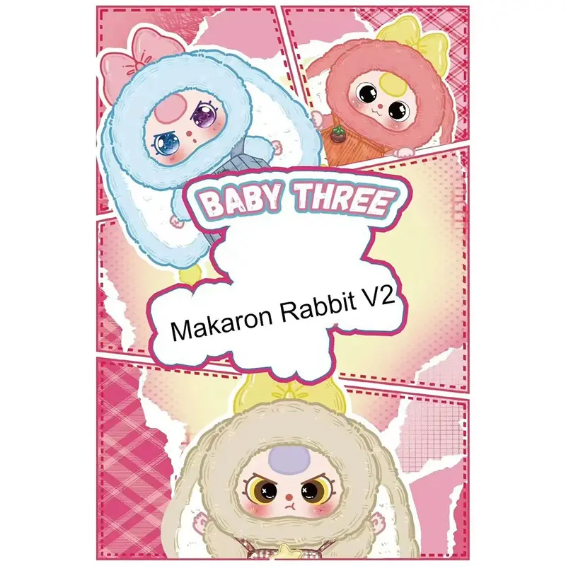 Thỏ Macaroon V2, BABY THREE, Hộp mù, 15 màu và kiểu để thu thập, Lý Tưởng cho quà tặng guong  than mat phat sang 6