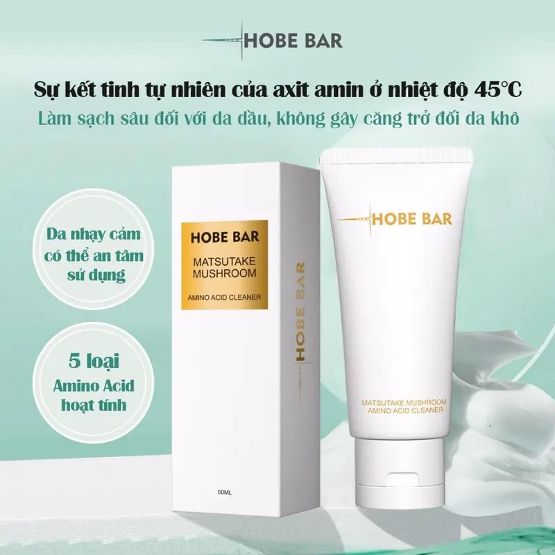 [SKINCARE] Sữa Rửa Mặt Amino Acid HOBE BAR hỗ trợ làm sạch dịu nhẹ và dưỡng ẩm da dành cho cả nam và nữ (50ml) 2