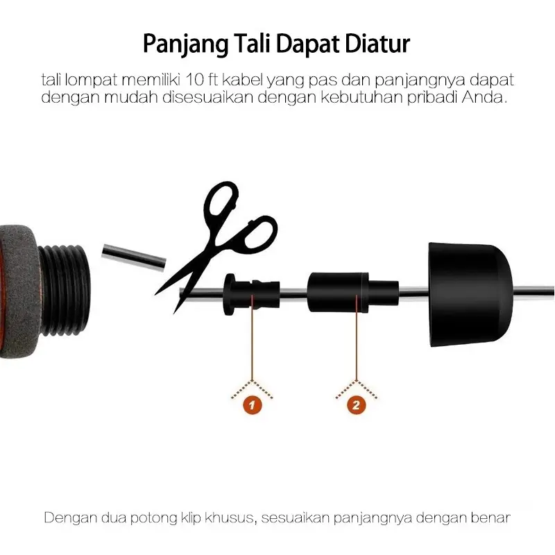 SKIPPING JUMP ROPE TALI BAJA ALAT OLAHRAGA LOMPAT TALI SKIPING 3