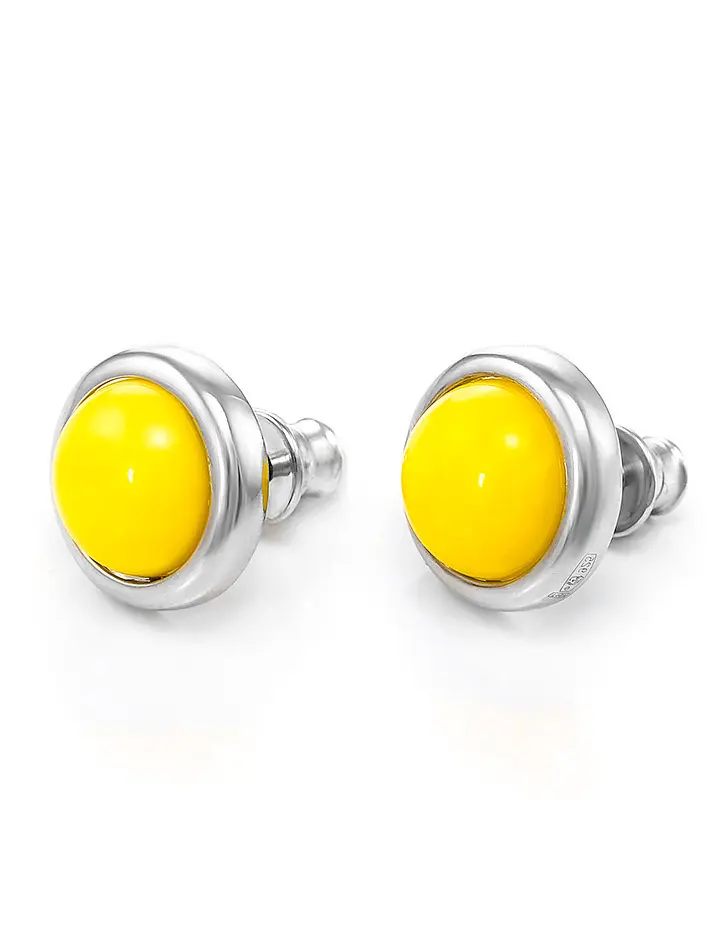 Bông Tai Hổ Phách Baltic Stud màu Vàng bơ - MOON Jewelry
