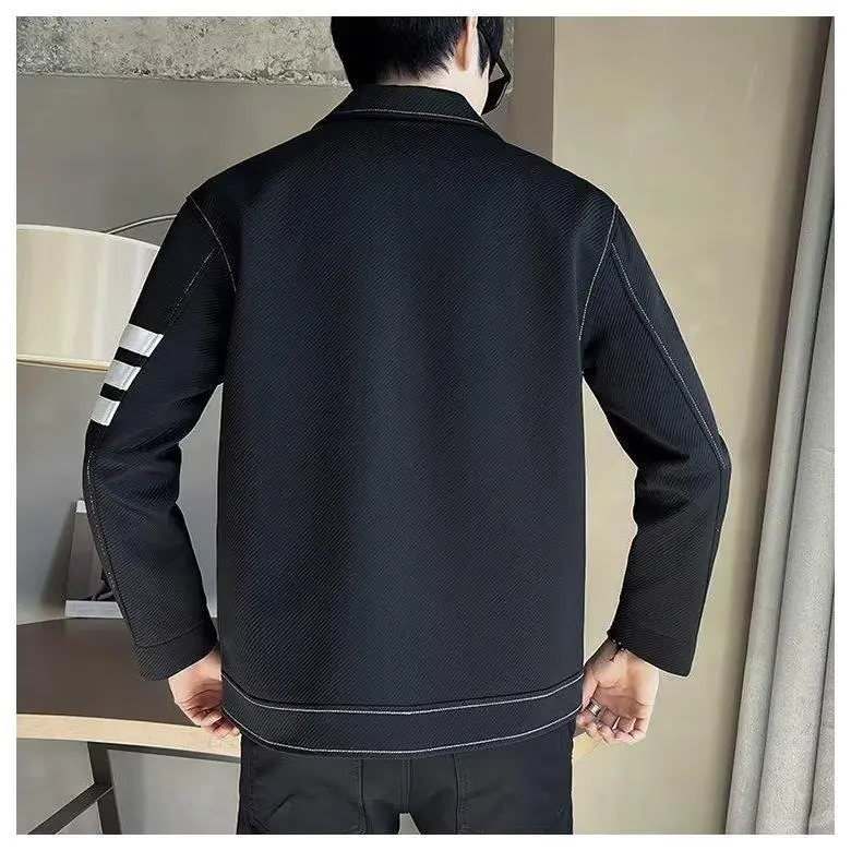 Áo khoác bóng chày Hàn Quốc nút bóp, cổ bẻ 01 nam Nữ Menswear Dài Tay Xanh Rêu 5