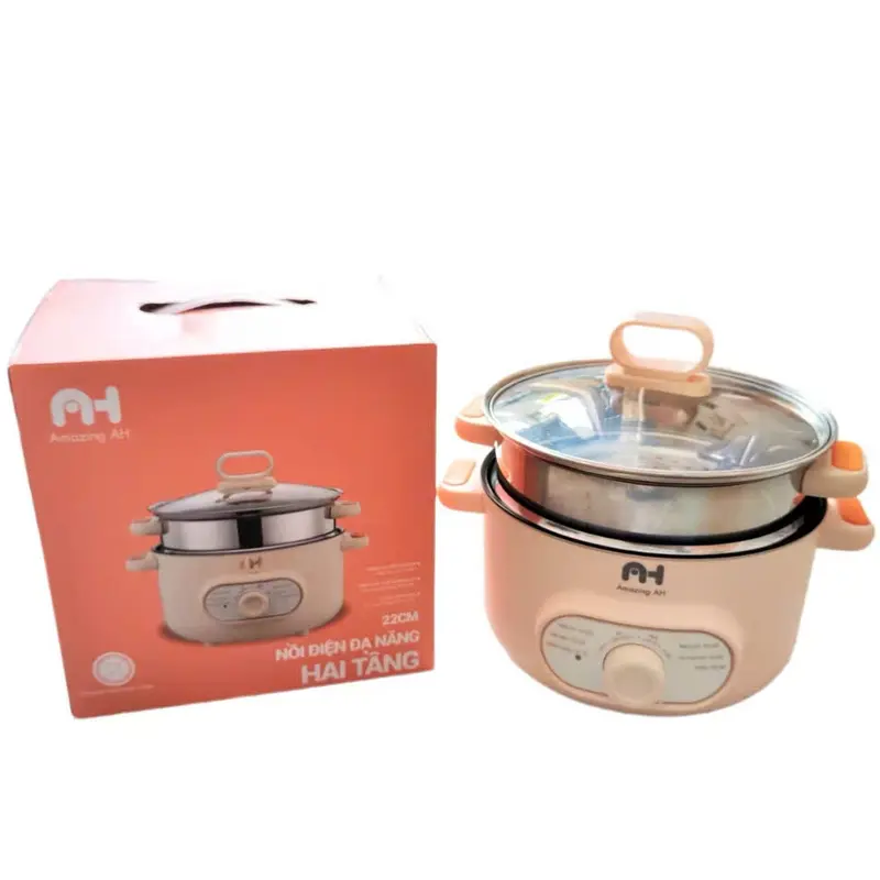 E39_NỒI ĐIỆN ĐA NĂNG 2 TẦNG , DUNG TÍCH 2L CHỐNG DÍNH 5