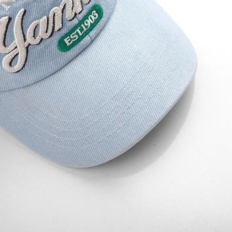 2025Mau moi Mũ lưỡi trai phối jean logo chữ thêu phong cách unisex 8