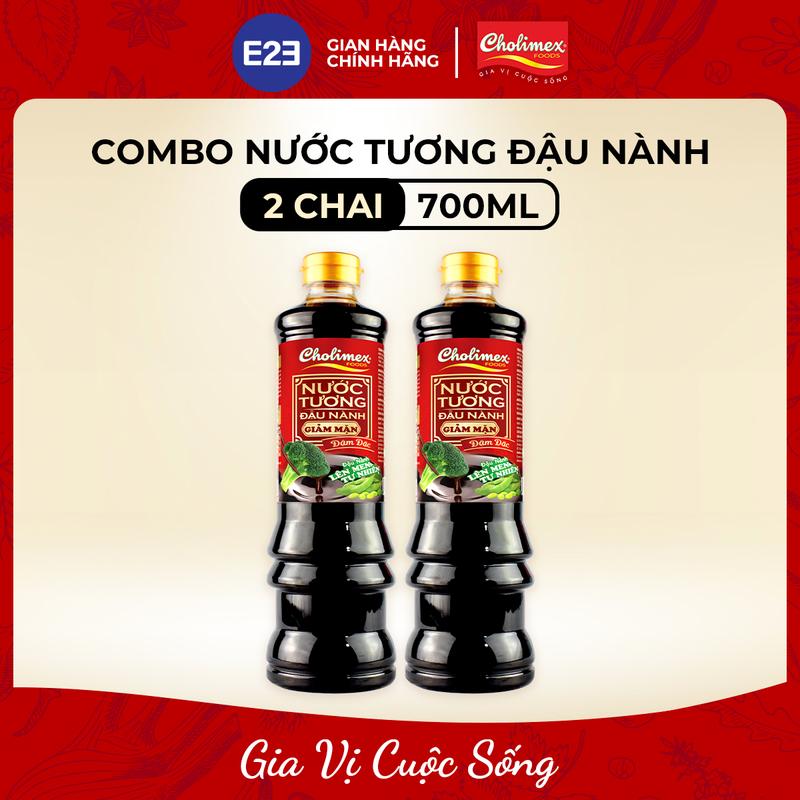 Combo 2 Chai Nước Tương Đậu Nành Cholimex Chai Pet 700ml - Nước Tương Đậu Nành Lên Men Tự Nhiên