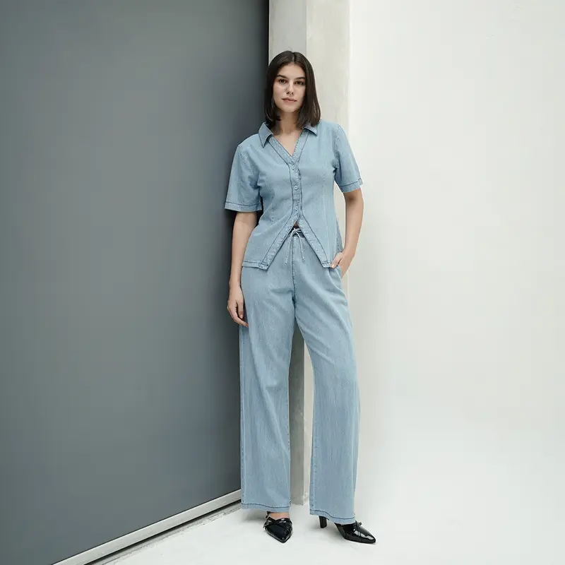 [Tutuloph] Jane Top | Atasan Denim Lengan Panjang Top Long Sleeve | Denim Top Jeans - Denim Collection | Atasan Kemeja Kancing Denim All size Normal Big size Premium 8