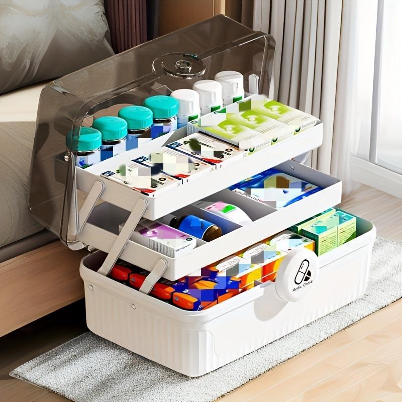 Product Introduction of Large Capacity Medicine Storage Box, Multi-layer Classification Pill Box, Household Medicine Storage Box for Home Office Dormitory Outdoor Camping 3