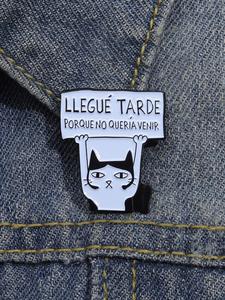 Broche de Diseño Creativo con Letra y Gato, Insignia Bonita para Ropa, Accesorios de Moda para Decoración Diaria de Ropa, Broche Elegante y Versátil para Regalo de Cumpleaños