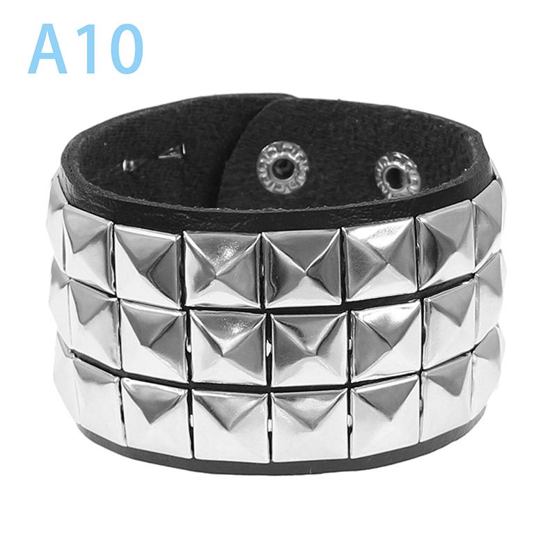 Product Introduction of Vòng Tay Phong Cách Punk Thời Trang Thập Niên 90, Cá Tính, Làm Bằng Da PU, Ba Hàng Đinh Tán, Vòng Tay Vuông, Vòng Tay, Thích Hợp Cho Bữa Tiệc Năm 2024, Tuyệt Vời Làm Quà Tặng 28
