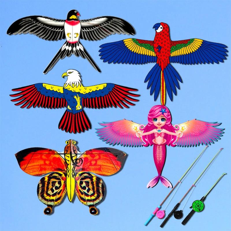 Product Introduction of Cartoon Children Kite Mini Plastic Toys Kite + 40cm Hand Brake Fishing Rod Outdoor Toys For Kids Gifts 15