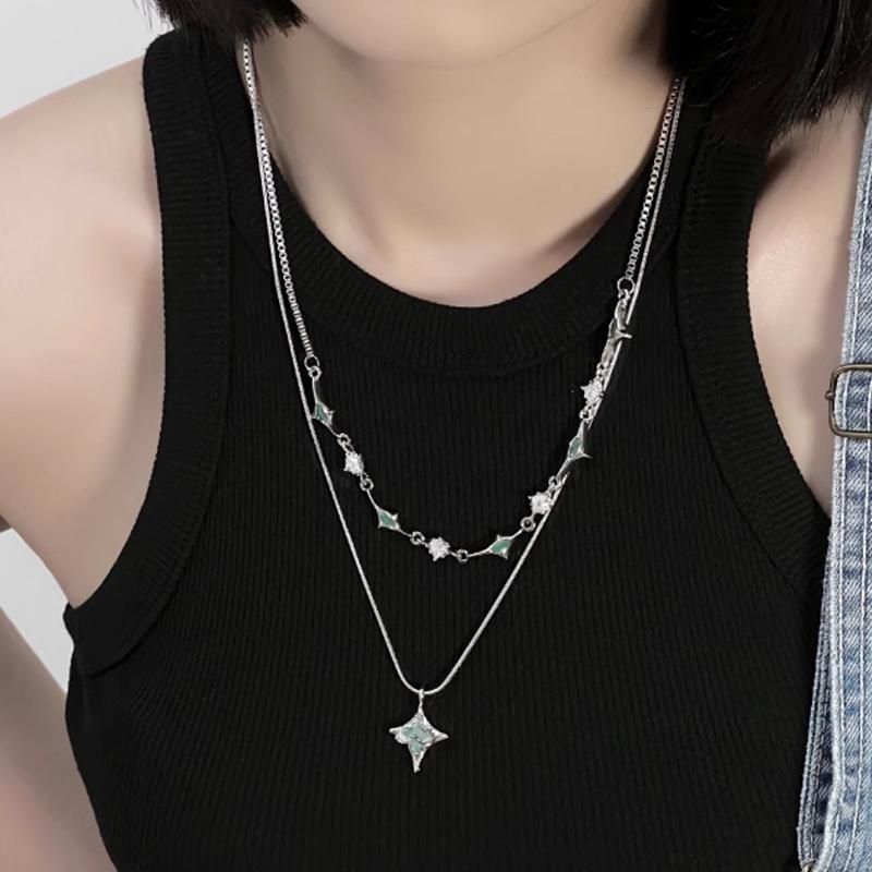 Thiết kế vòng cổ Zircon hai lớp, dây chuyền xương đòn thời trang