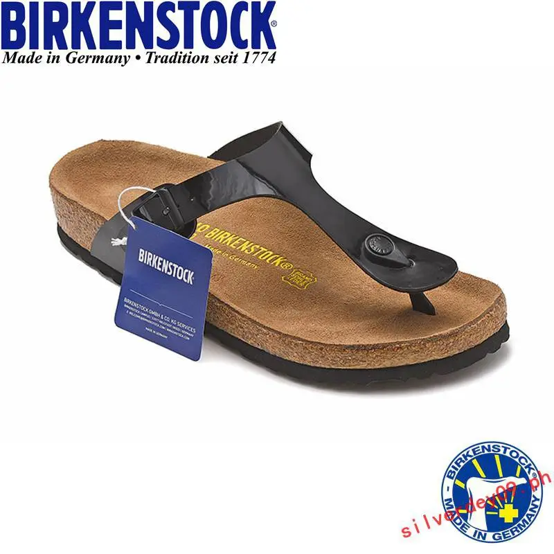 Birkenstocks Gizeh patent leather fashion men and women sandals slippers