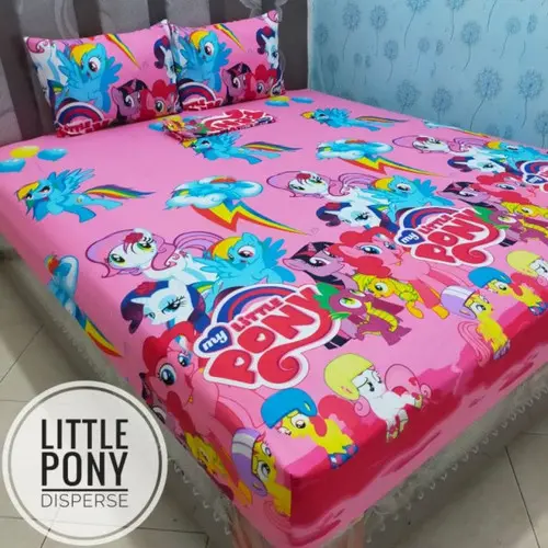 sprei pelangi motif kartun kuda poni princes seprei anak lembut adem ukuran singgel no1 180x200 1 set sarung bantal sarung guling