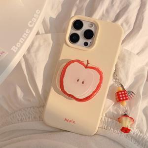 Giá Chân Đế Apple Màu Đỏ, Tương Thích Với Ốp Điện Thoại Apple 16 Pro Max, iPhone 15, Thiết Kế Mùa Hè Độc Đáo, Làm Bằng Silicon, Có Mặt Dây Chuyền 13