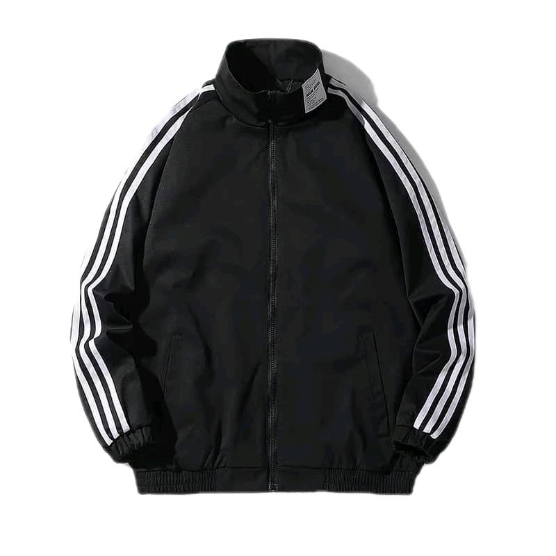  Áo khoác nam nữ vải dù mero cổ đứng dày dặn phối sọc tinh tế. realmadrid áokhoác Jacket Menswear Nhung Navy thông thường có thể giặt máy áo khoác & áo choàng áo khoác & áo choàng bomber 