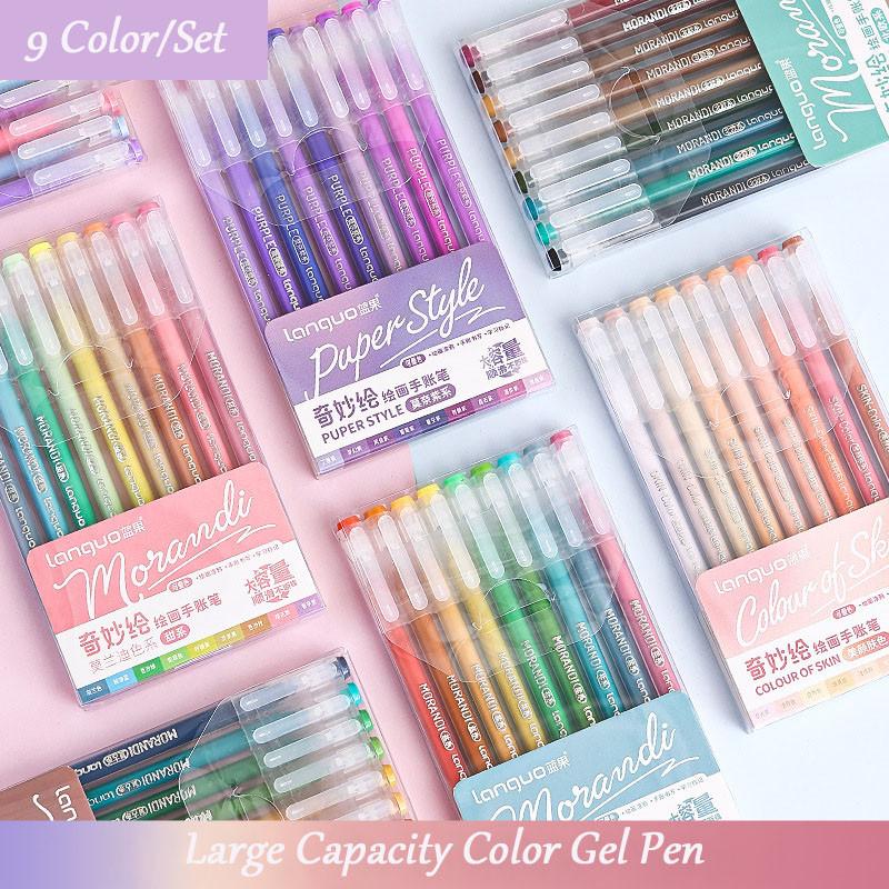  Bộ Bút Tài Khoản Tay 9 Món Màu Morandi 0.5Mm Bút Bút Bắt Sáng Vẽ Tranh Graffiti Bút Gel Màu Dung Tích Lớn Thích Hợp Sử Dụng Cho Học Sinh 