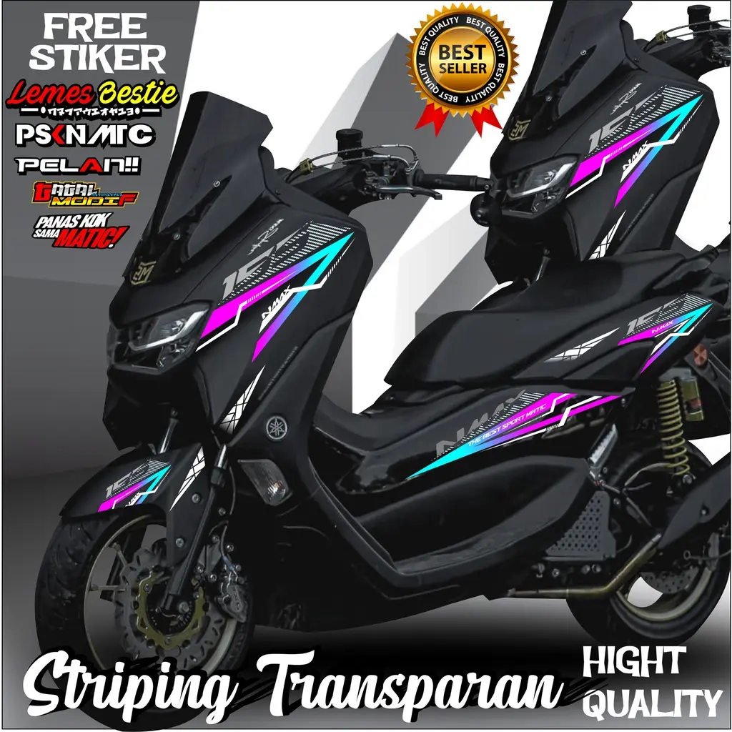 STRIPING TRANSPARAN YAMAHA N MAX 155 NEW STIKER N MAX NEW KEREN Motorcycle