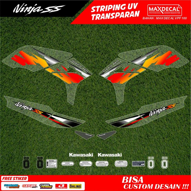 striping sticker ninja ss rr new transparan racing minimalis merah hijau biru hitam hologram nj-36 4
