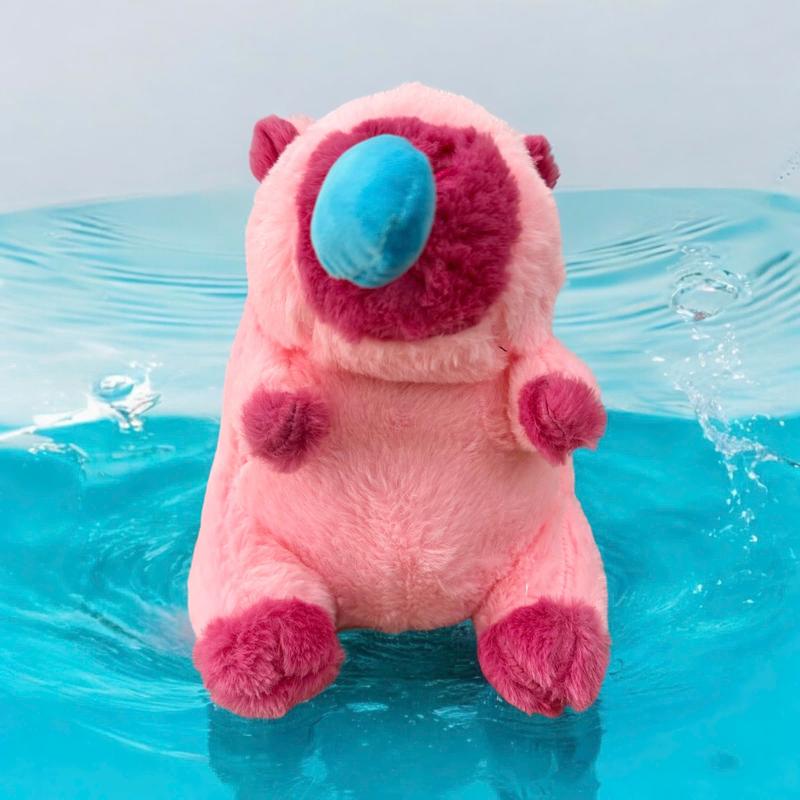 Gấu bông chuột lang nước Capybara rút mũi màu hồng size 26cm xinh mền mịn, nước mũi đàn hồi, Gấu bông thú nhồi bông Toy thú nhồi bông đồ chơi phát nhạc Thú Bông gấu capybara gấu capybara capybara hồng thổi bóng capybara nước mũi