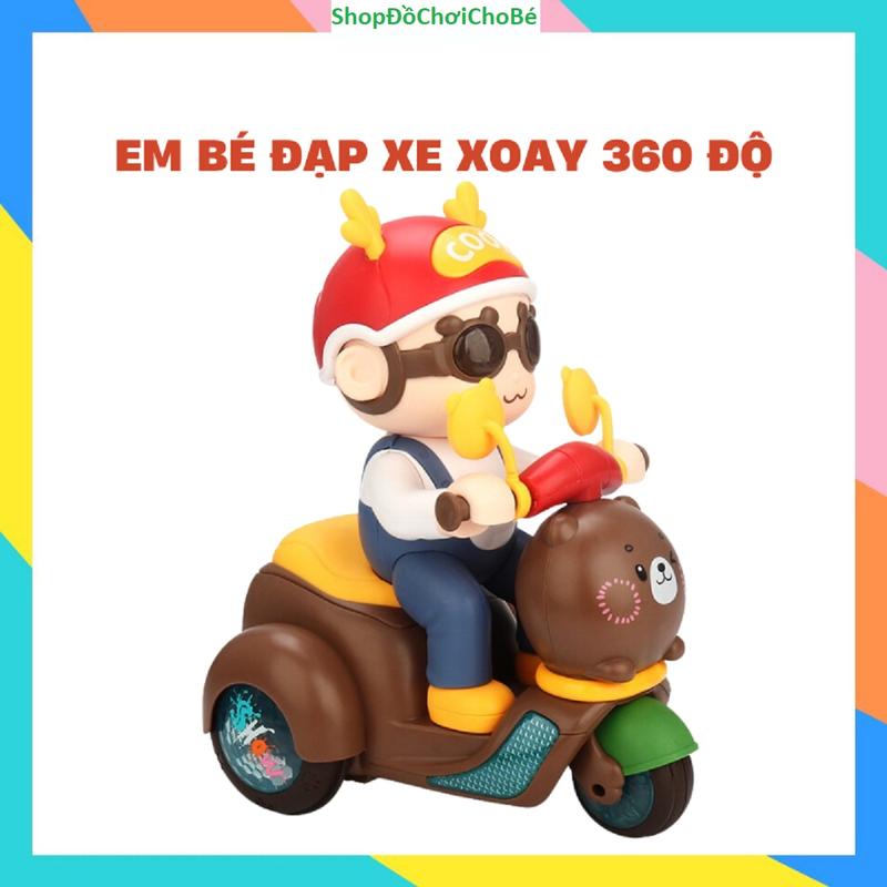 Đồ chơi Em Bé Lái Xe Gấu Xoay 360 Độ Phát Nhạc Vui Nhộn Sử dụng pin Đồ Chơi Cho bé Trẻ Sơ Sinh Trẻ Nhỏ Quà Tặng Bé Trai Bé Gái
