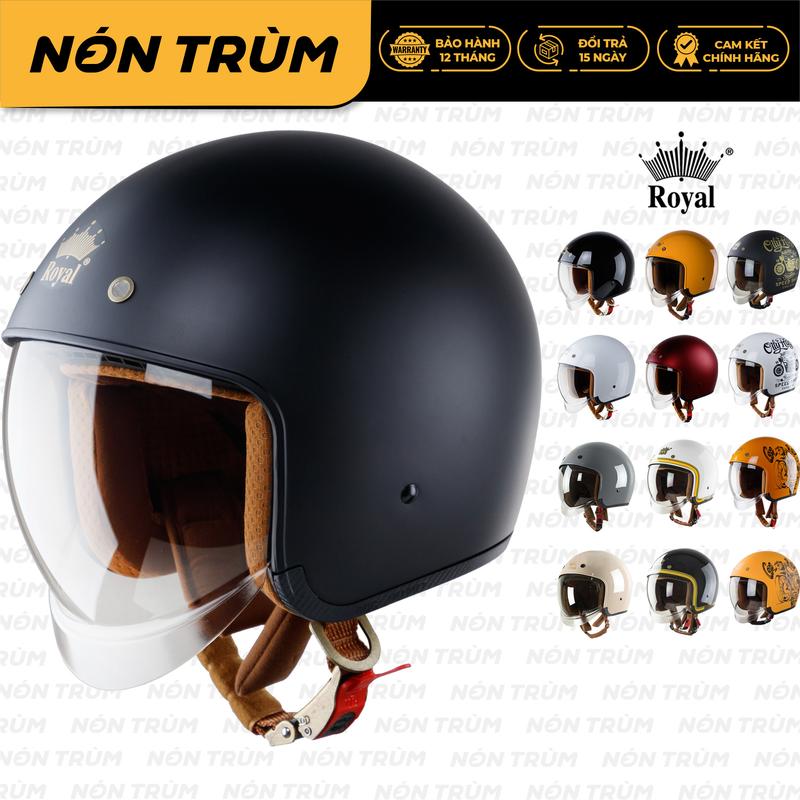 Royal M139 - Royce Xh26 Có Kính Âm Mũ Bảo Hiểm 3/4 Chính Hãng Đi Xe Máy Size M L XL XXL