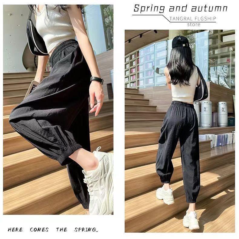 Product Introduction of Quần Harem, Chất Liệu Lụa Lạnh Nhanh Khô, Buộc Mắt Cá Chân, Dành Cho Nữ, Hàng Mới Về Mùa Hè, Mỏng, Cạp Cao, Dễ Phối Đồ, Dáng Rộng, Cỡ Lớn, Quần Thường Ngày Pants Women 5