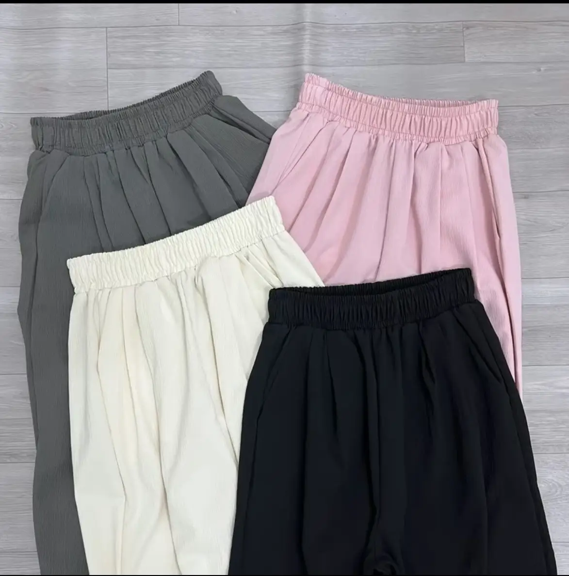[Combo 2 quần suông đũi nhăn] Quần ống rộng nữ vải Đũi Vân Mây Dáng Suông Unisex Cạp Cao 4 màu Đen, Hồng, Kem, Xám thích hợp mặc 4 mùa