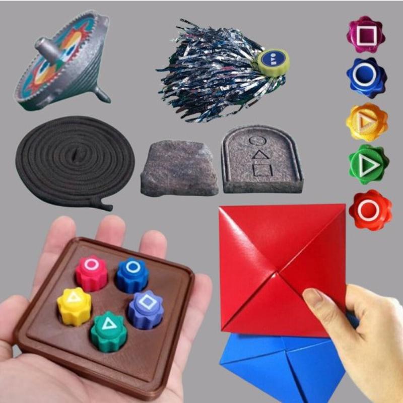 Korean Traditional Folk Game Set - Gong-gi, Ddakji, Jebi Chagi & More Cultural Games