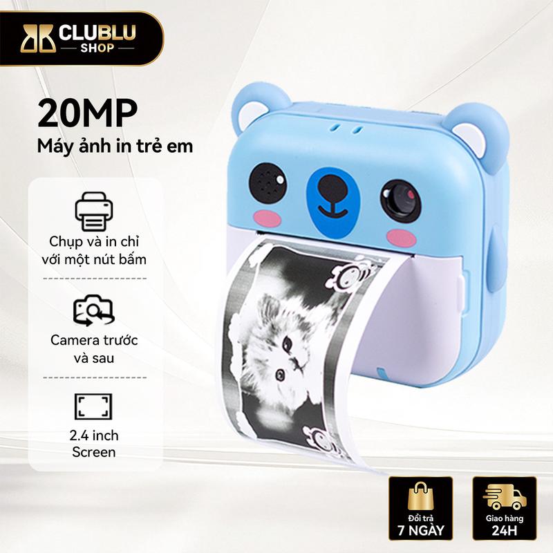 CLUBLU Máy Ảnh In Nhiệt Mini Y6E Tức Thì Cho Bé Chụp Lấy Liền Kỹ Thuật Số 20MP…