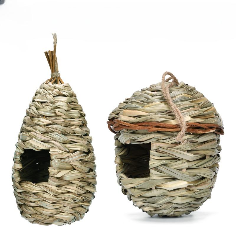 Product Introduction of Pet Hanging Bed Birds Nest Outdoor Hand-weaved Decorative Bird House Bird Cage Shelter for Garden Decoration Pet Bedroom 3