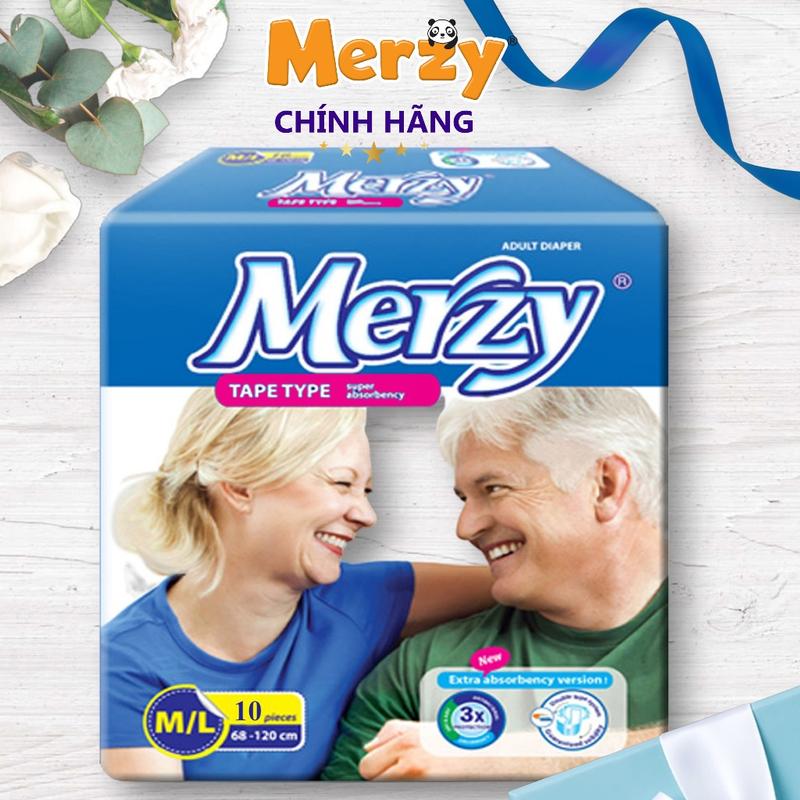 100 miếng Tã Dán Người Lớn Merzy Siêu Thấm Hút Khô Thoáng - đủ size ML XL cho 40-90kg Women Nữ bỉm ta già