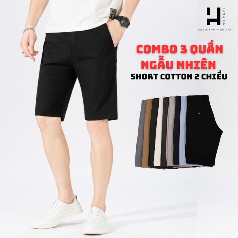 [COMBO 3 QUẦN ] Quần short nam tây âu NGẪU NHIÊN 3 MÀU ,quần short tây nam Trơn from Ôm gọn dáng chuẩn vải chống nhăn chống xù lông có 9 màu vải Menswear Cotton