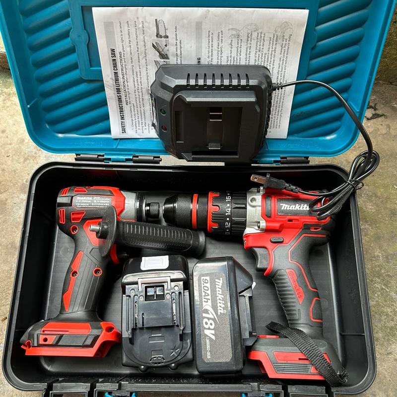 Combo 2 Máy Khoan Công Trình - Khoan  13 mm và Chuyên Vít  173 - Động Cơ Từ Không Chổi Than - Chân Pin Phổ Thông