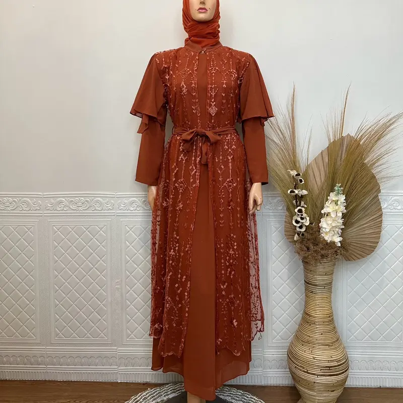 GAMIS OUTER LEPAS JUMBO LD130 S-5L/GAMIS/GAMIS TILE/GAMIS KEBAYA/GAMIS TERBARU Ceruty Mewah Muslim Seragam Tile Pesta Wanita 4