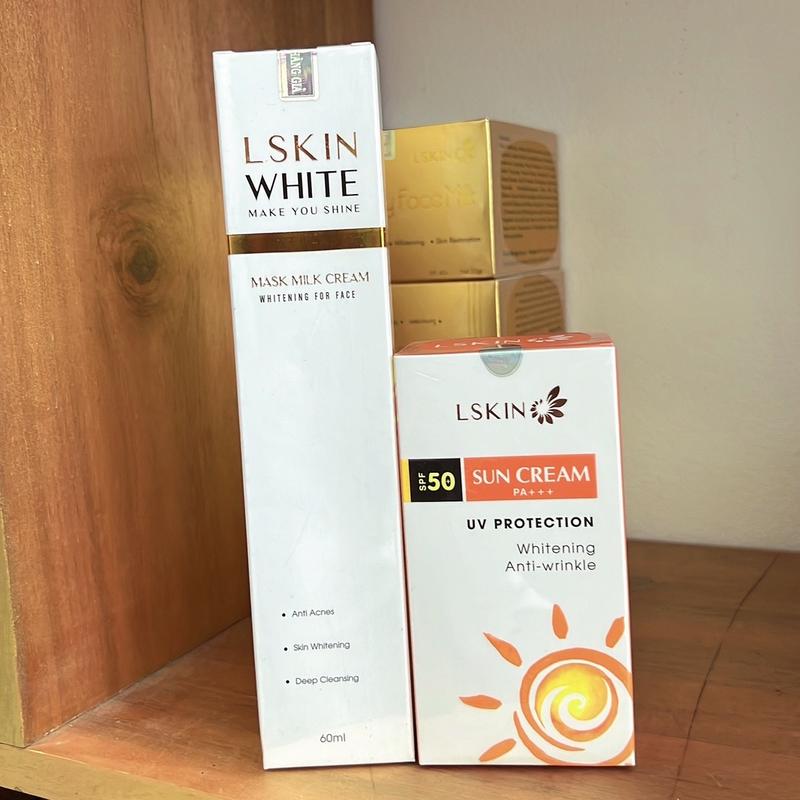 Combo Ủ Trắng Kén Tằm LSKIN WHITE + Kem chống nắng sinh học DANTHY Làm Đẹp Da