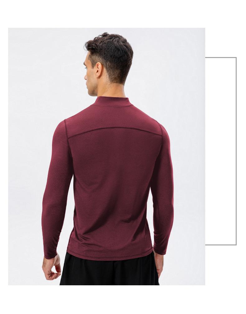 Product Introduction of Men's autumn fitness long sleeve quick dry jogging shirt half zipper slim fit training sweatshirts, vest, suitable for autumn sport top outfits 32