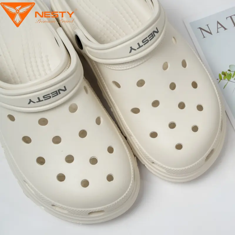 [Tặng Charm Ngẫu Nhiên] - NE01 - Dép Sục Nam Nữ NESTY Kiểu Dáng Basic Chống Trượt Đế Bằng Cao Su 5