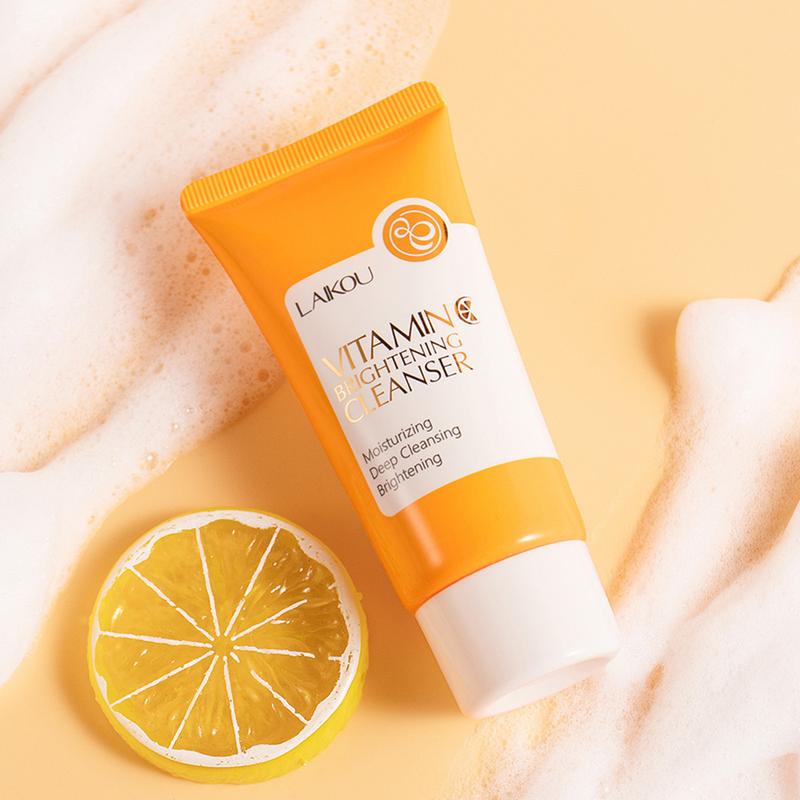 Sữa Rửa Mặt Làm Sáng Da Mặt, LAIKOU, Làm Sạch Sâu, Với Vitamin C, Thích Hợp Cho Mụn Đầu Đen, Sữa Rửa Mặt Dạng Bọt, 50g 6