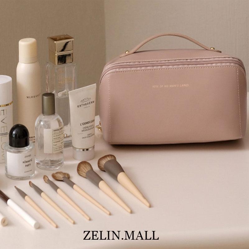 Tas Kosmetik Perjalanan Besar untuk Wanita Pu Kulit Organizer Kosmetik Kantung Penyimpanan Tas Rias Berkapasitas Tinggi Untuk Kotak Rias Wanita 8