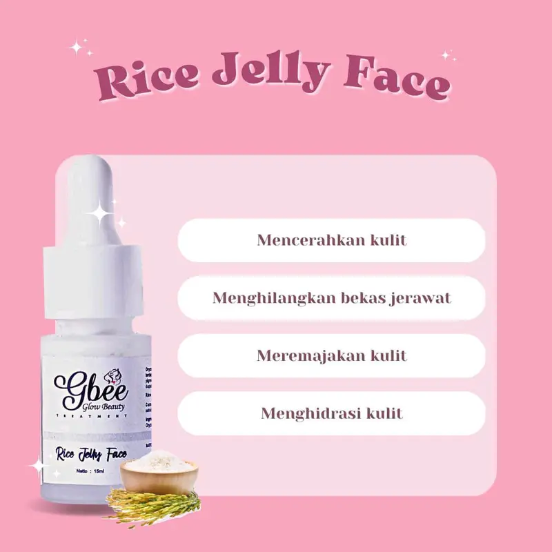 Serum Rice Jelly Face Gbee Glow Beauty untuk Mencerahkan Kulit dan Menghilangkan Bekas Jerawat - Kusam 1