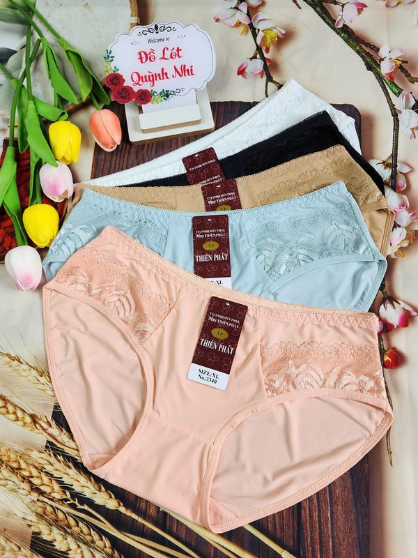 Combo 5 Và 10 Quần Lót Nữ Thun Lạnh Phối Ren Chất Mềm Mịn Thoáng Mát Thấm Hút Mồ Hôi Có 2 Size : 45 - 80 Kg [3340] Women 6