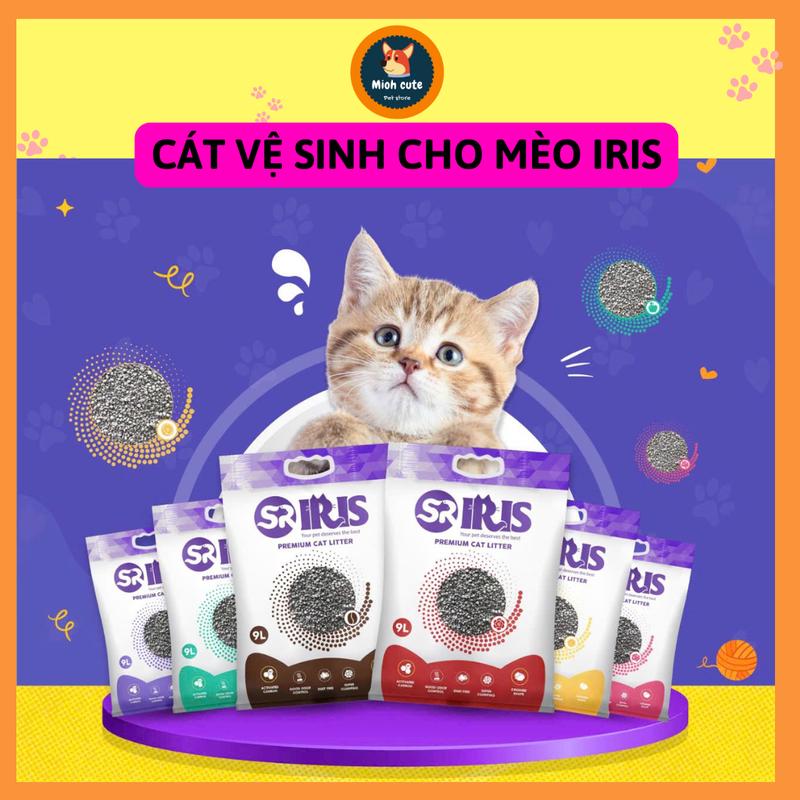 Cát Vệ Sinh Cho Mèo Iris Siêu Vón Cục, Ít Bụi Túi 9L cát đất