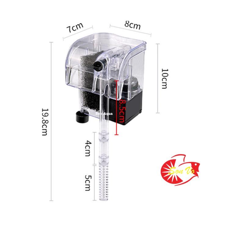 Lọc treo hồ cá, lọc thác nước yên tỉnh, màu trong suốt 3.5W