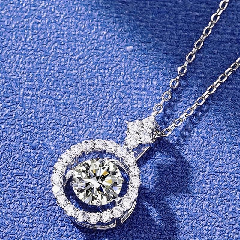 1 carat 925 sterling silver moissanite pendant necklace Star ring with diamond necklace Business white-collar elegant ladies pendant necklace Niche high-end jewelry Holiday couple creative sweet gift Exquisite headdress wire  wrapped  jewellery evil eye 4