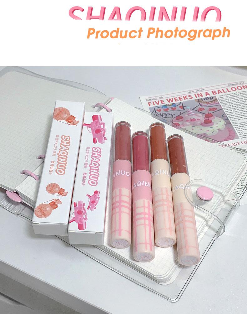 Product Introduction of Son Bóng Hai Đầu, Shaqinuo Youth Time, Lớp Hoàn Thiện Lì Dưỡng Ẩm, Môi Nước, Son Môi Làm Trắng, Không Dễ Dán, Thích Hợp Cho Bùn Môi Women Nữ Cosmetic Trang Điểm Mỹ Phẩm 12