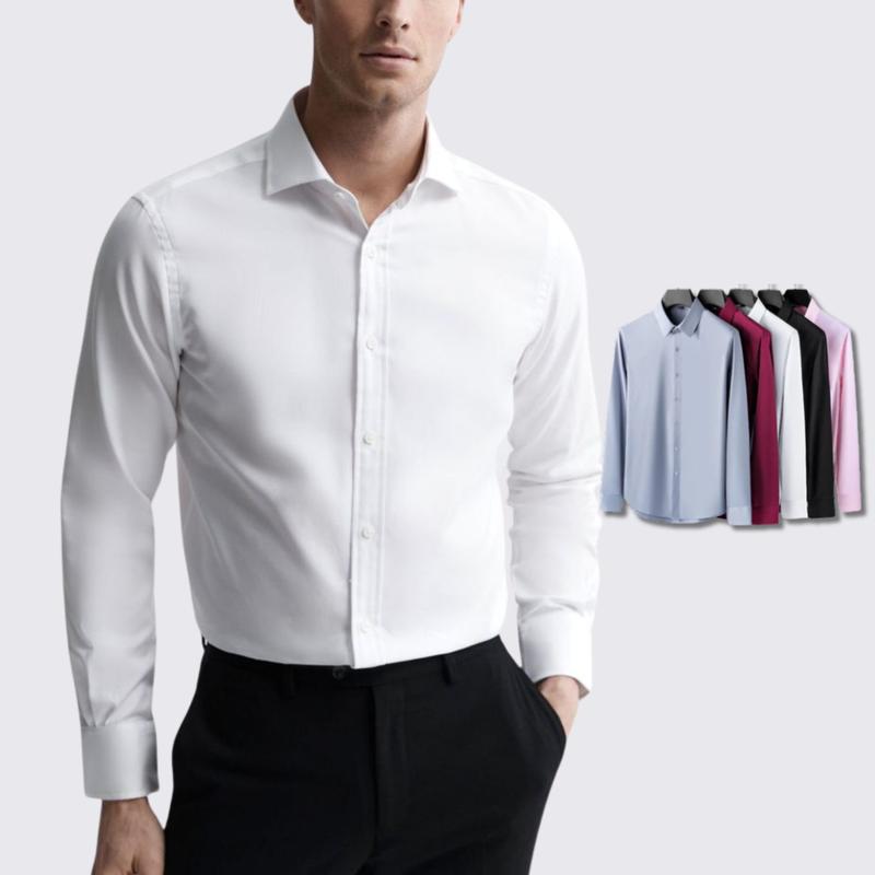 Áo sơ mi nam dài tay chất lụa chéo from đẹp,chống nhăn dễ ủi bảng màu basic dịu nhẹ Menswear Shirt Trắng Có Cổ sominam dep giặt bằng nước lạnh thường đi làm văn phòng thường có thể giặt máy áo) (màu be) aotrang nâu ❥❣trắng tinh khiết❣❥ trẻ thường ngày ♩☛[