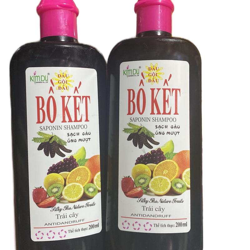  Combo 2 chai Dầu gội đầu bồ kết trái cây kimdu chai 200ml sạch gàu óng mượt. 