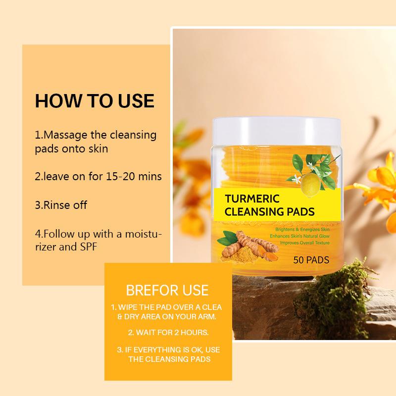Product Introduction of Turmeric Cleansing Pads Turmeric Cleansing Pad Exfoliating Cleansing Facial Care Skincare Comfort 12