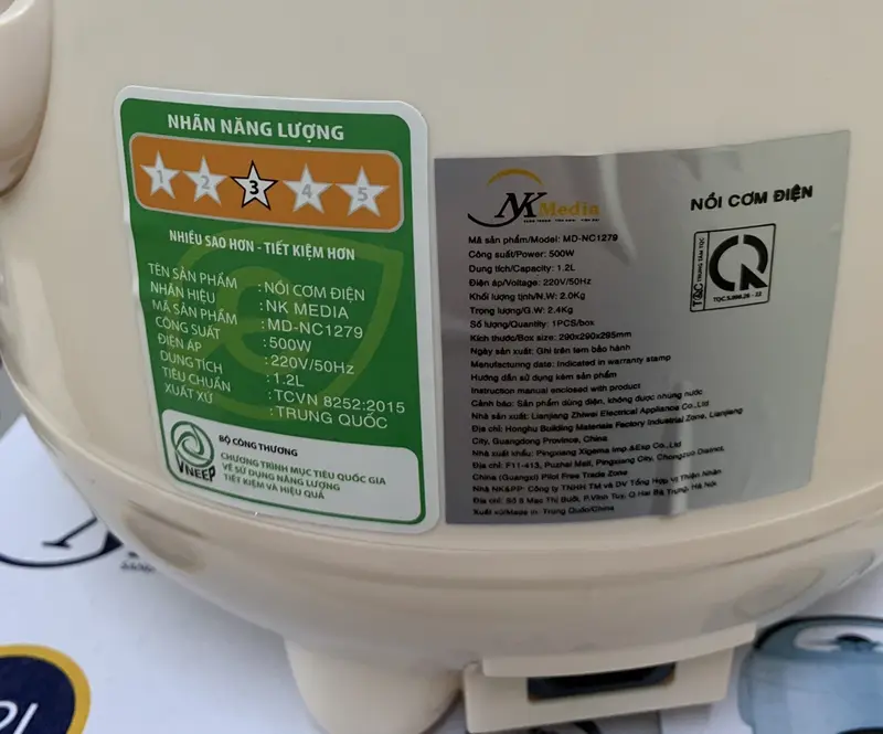 ĐỦ MÀU ĐỦ SIZE * Nồi cơm điện NK Media dáng con lợn, Nấu cơm ngon Dung tích 1.0L, 1.2L, 1.8L Lòng niêu - Bảo Hành 12 Tháng Cooker Nấu Ăn nồi  cơm 3